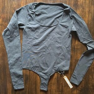 SKIMS Charcoal/On Long Sleeve Bodysuit